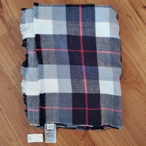 NWT GAP Blue, Pink and White Plaid Blanket Scarf
